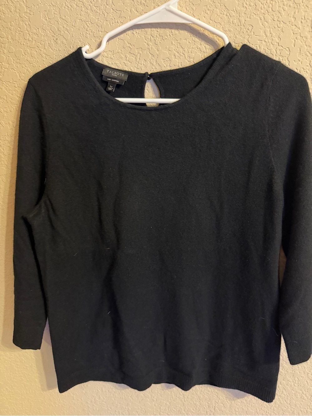 Talbots Black 100% Cashmere Black Sweater Large Petite